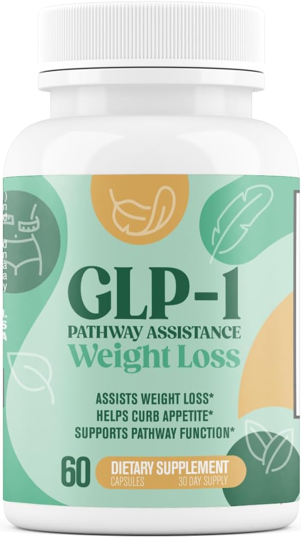 GLP-1 Weight Loss Support – Fat Burner for Men & Women – Supports Healthy Pathways Associated with GLP-1 Activity + Appetite Suppressant Supplement – 60 Capsules to Help Lose Weight