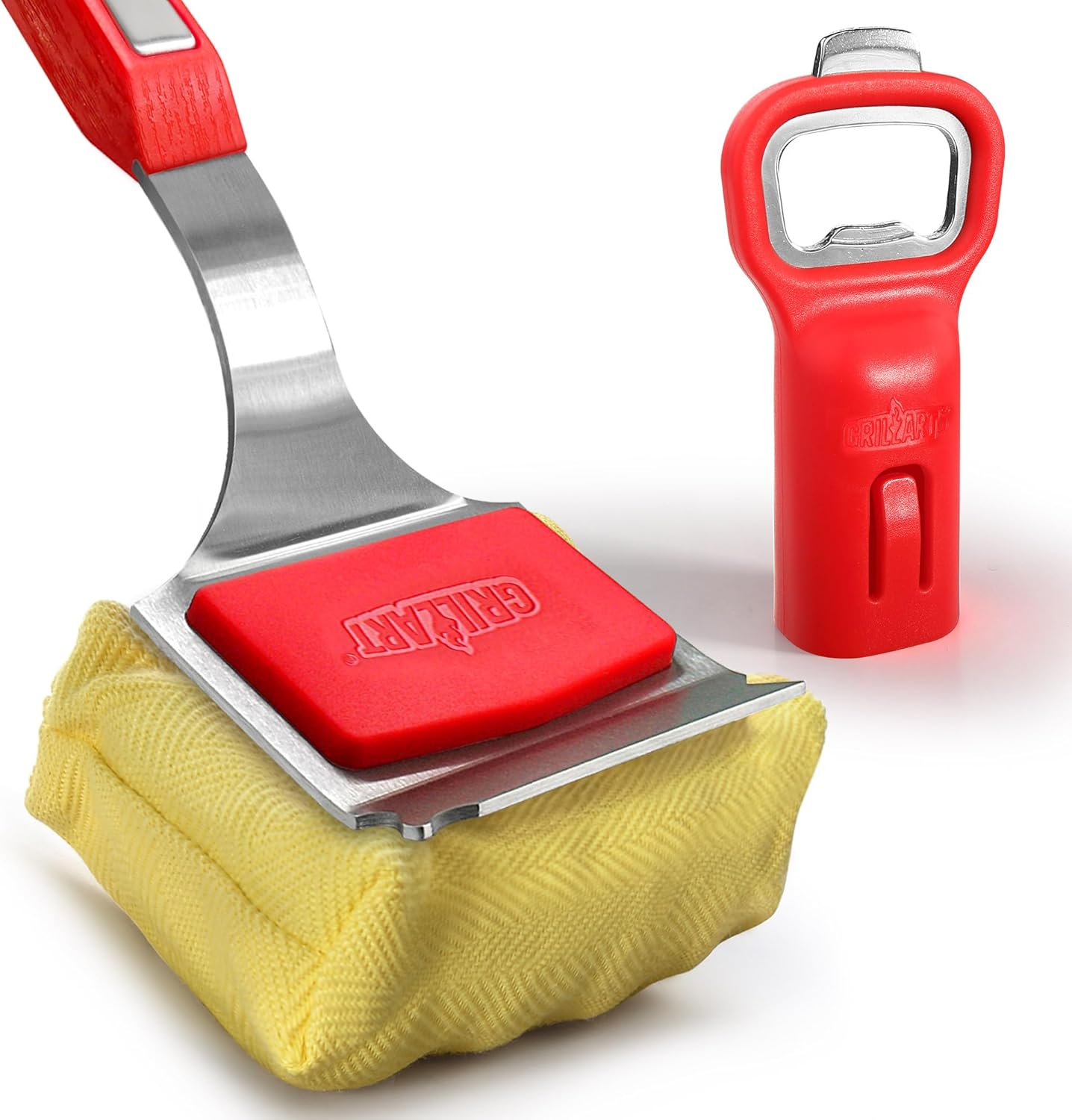 GRILLART Bristle-Free BBQ Grill Brush – Safe & Durable Cleaning Tool for Gas, Charcoal, Cast Iron & Stainless Steel Grates – Heat-Resistant Scraper Brush with Reusable Head & Hanging Loop