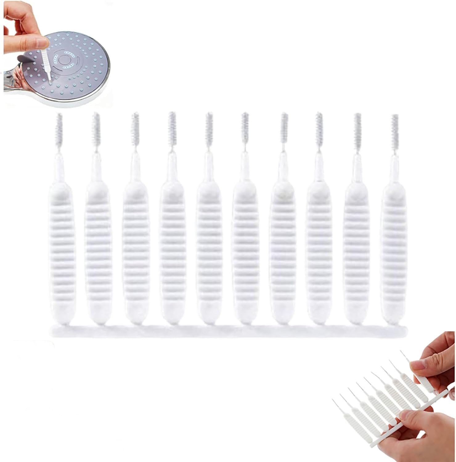 Gap Hole Anti-Clogging Cleaning Brush, 2025 Upgrade Shower Head Brush Shower Head Cleaning Brush Shower Head Cleaner Tool Multifunctional Shower Head Cleaning Brushes for Household Bathroom (10Pack)