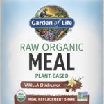 Garden of Life Meal Replacement Shakes, Raw Organic, Vanilla Chai Protein Powder with Plant Based Pea Protein, Sprouts, Greens, Probiotics, Dairy Free 28 Servings