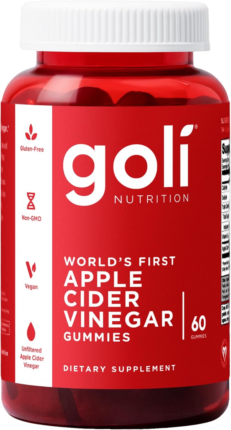 Goli Apple Cider Vinegar Gummies – Worlds First ACV Gummy with Vitamin B12, Beetroot & Pomegranate – Vegan, Non-GMO, Gluten-Free