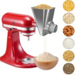 Grain Mill Attachment for KitchenAid Stand Mixer, All Metal Grain Mill Flour Mill for Kitchen Aid Accessories, Suitable for Grinding Non-Oily Dry Grain Corn, Coffee Bean, Millet, Wheat and Cereals