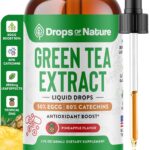 Green Tea 10:1 Extract 50% EGCG - Green Tea Liquid Drops - Vegan, 4X More Powerful Than Pills & Capsules - 2oz Antioxidant & Immune Supplement - Skin, Heart Support, Brain Health & Memory Boost