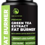 Green Tea Weight Loss Pills for Women & Men | 45% EGCG | Stomach Fat Burner, Metabolism Booster & Appetite Suppressant | Green Tea Fat Burner Diet Pills | Vegan Weight Loss Supplements | 60 Ct