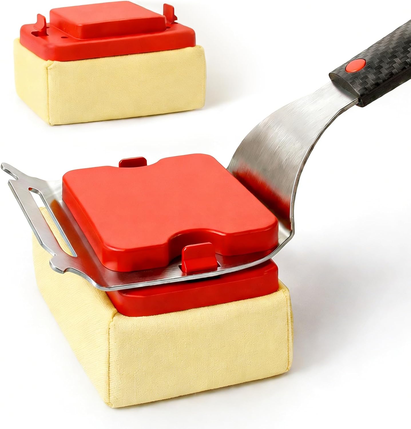 Grill Brush Bristle Free for Outdoor Grill – Steam Grill Cleaning Brush with Scraper, Safe Grill Cleaner Brush, 2 Replaceable Heads, BBQ Accessories Gifts for Men