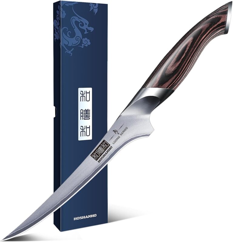 HOSHANHO Fillet Knife 7 Inch, Super Sharp Boning Knife in High Carbon Stainless Steel, Professional Japanese Fish Knives for Meat Poultry Cutting