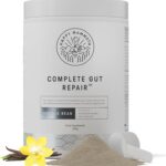 Happy Mammoth Complete Gut Repair Probiotic, Prebiotic, Fiber & Collagen Supplement for Gut Health, Digestion, Healthy Gut Microbiome, Reduces Constipation & Bloating 24 Servings, Vanilla Flavor