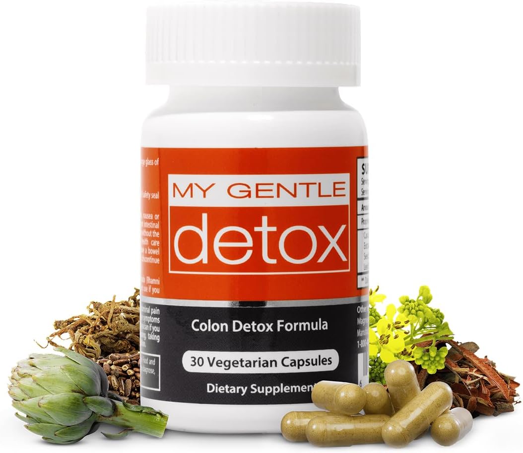 Herbal Nitro My Gentle Detox Cleanse for Women & Men – Poop Pills for Constipation Relief – Overnight Colon Cleanse Natural Supplement for Bloating & Discomfort (30 Capsules)