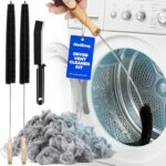Holikme Dryer Vent Cleaner Kit, 3 Pieces Dryer Lint Brush- Household Supplies 304 Stainless Steel Cleaning Brush Home Essentials Crevice Brush for Lint Trap
