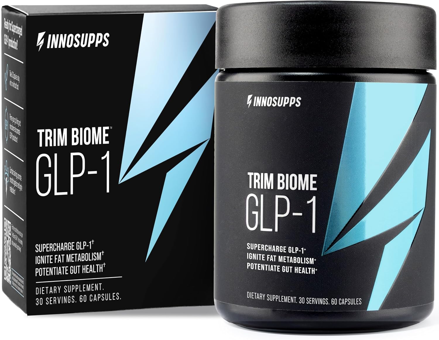 InnoSupps Trim Biome GLP-1 Supplement Weight Loss – Probiotic, Prebiotic, Postbiotic for Gut Health, Appetite & Metabolism Support with Akkermansia, Berberine – 60 Capsules, 30 Servings