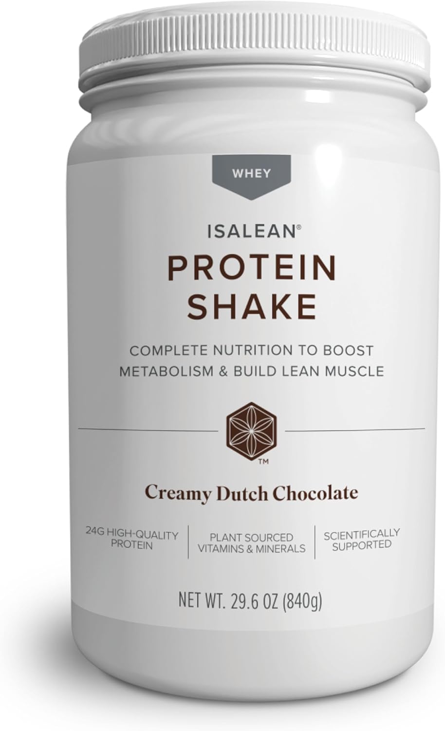 IsaLean Protein Shake Complete Superfood Meal Replacement Shake for Maintaining Healthy Weight and Lean Muscle Growth with 24 Vitamins and Minerals-29.6 oz – 14 Meal Canister Creamy Dutch Chocolate