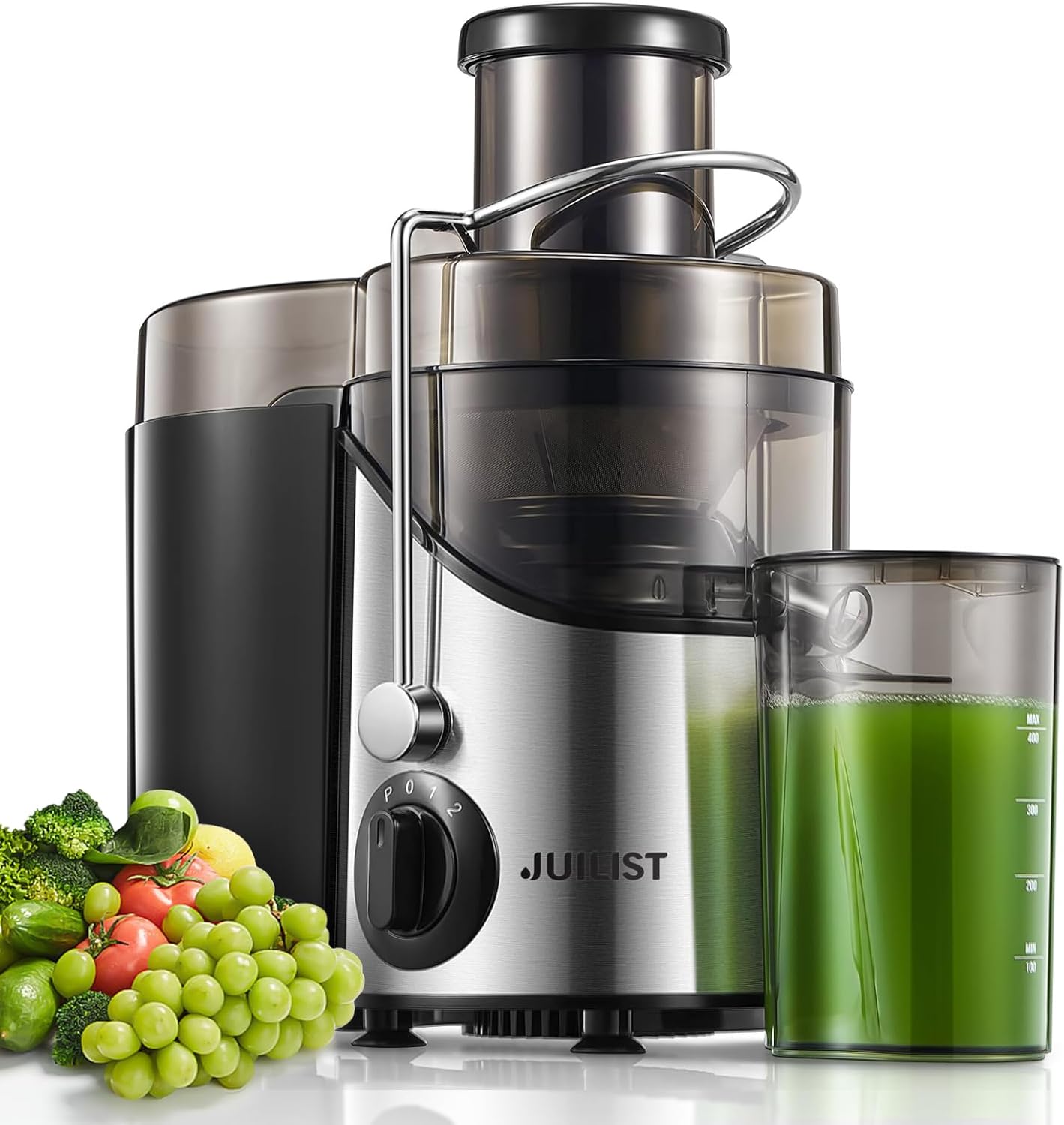 Juicer Machines, Juilist 3″ Wide Mouth Juicer Extractor Max Power 800W, for Vegetable and Fruit with 3-Speed Setting, 400W Motor, Easy to Clean