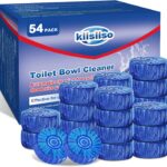 KIISIISO Multipurpose Bathroom Cleaners, 54 Pack Commercial & Household Toilet Bowl Cleaners, Blue Toilet Bowl Tablets Drop in Tank, Janitorial Deodorizers