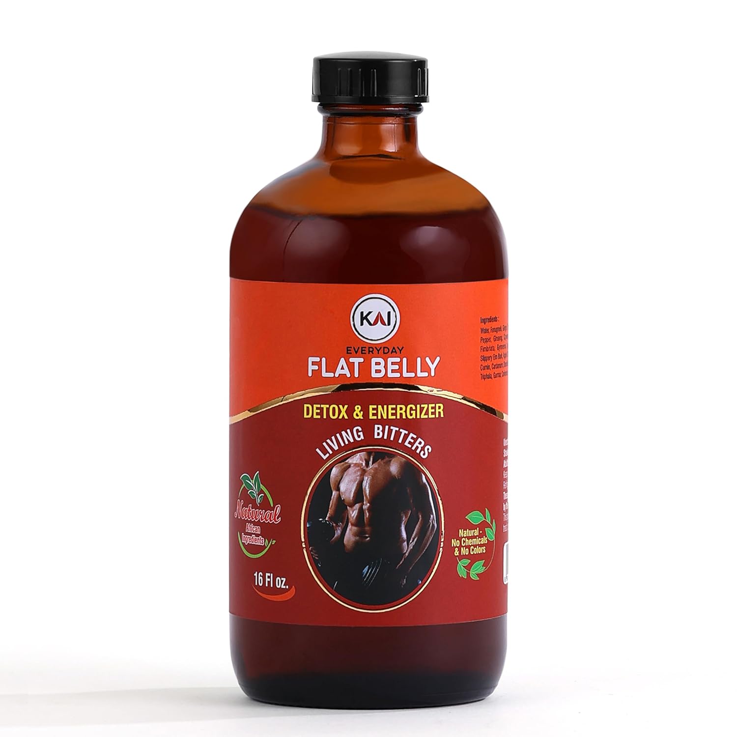 Kai Everyday Flat Belly Bitters Liquid, Organic GI Support Probiotic; With Apple Cider Vinegar, Turmeric & Ginger, Supports Natural Defenses & Digestive Health; 16 Oz (1 Pack)