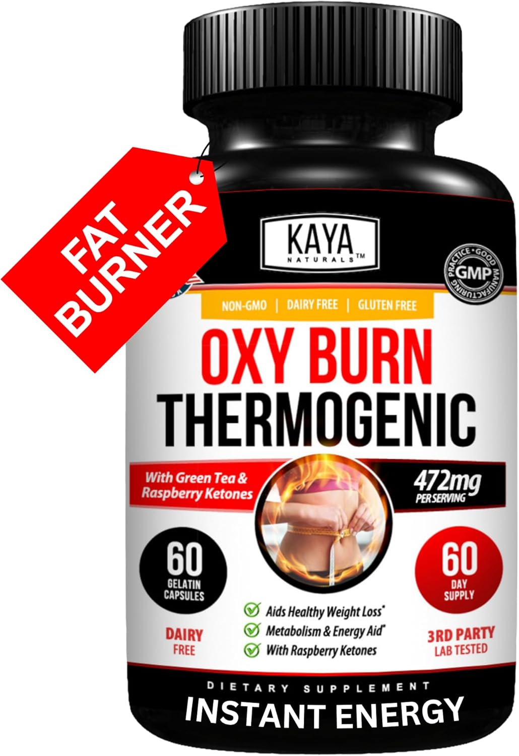 Kaya Naturals Supreme Fat Burner – Weight Loss Pills Women & Men – Appetite Suppressant Supplement – Powerful Thermogenic Diet Pills – Natural Energy Boost Oxy Burn 60 Count
