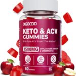 Keto ACV Gummies Advanced Weight Loss, Keto Gummy Supplement for Women and Men, with 1500MG Apple Cider Vinegar & Vitamin B12, Vegan & Non-GMO, Detox & Cleanse, Low-Carb, 60 Count