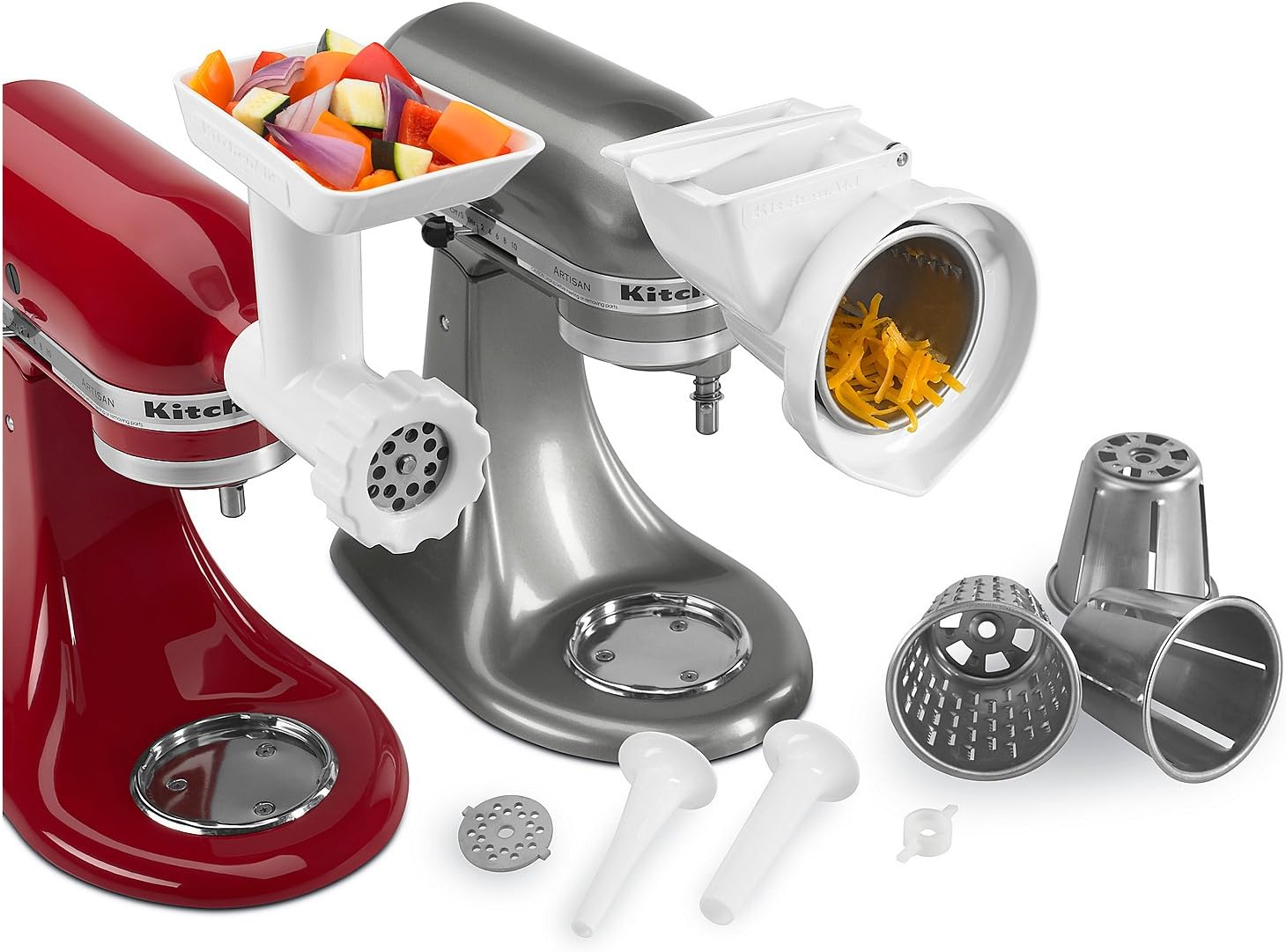 KitchenAid 80127 KGSSA Stand Mixer Attachment with Food Grinder, Rotor Slicer, Shredder and Sausage Stuffer, White