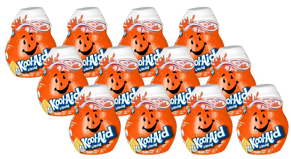 Kool-Aid Orange Liquid Drink Mix Variation (1.62 Fl Oz (Pack of 12), Orange)