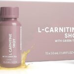 L-Carnitine Liquid Shots – 50mL (15pcs) – Energy Support, Metabolism Booster & Endurance – Drink Supplement with Green Tea & Vitamin B6