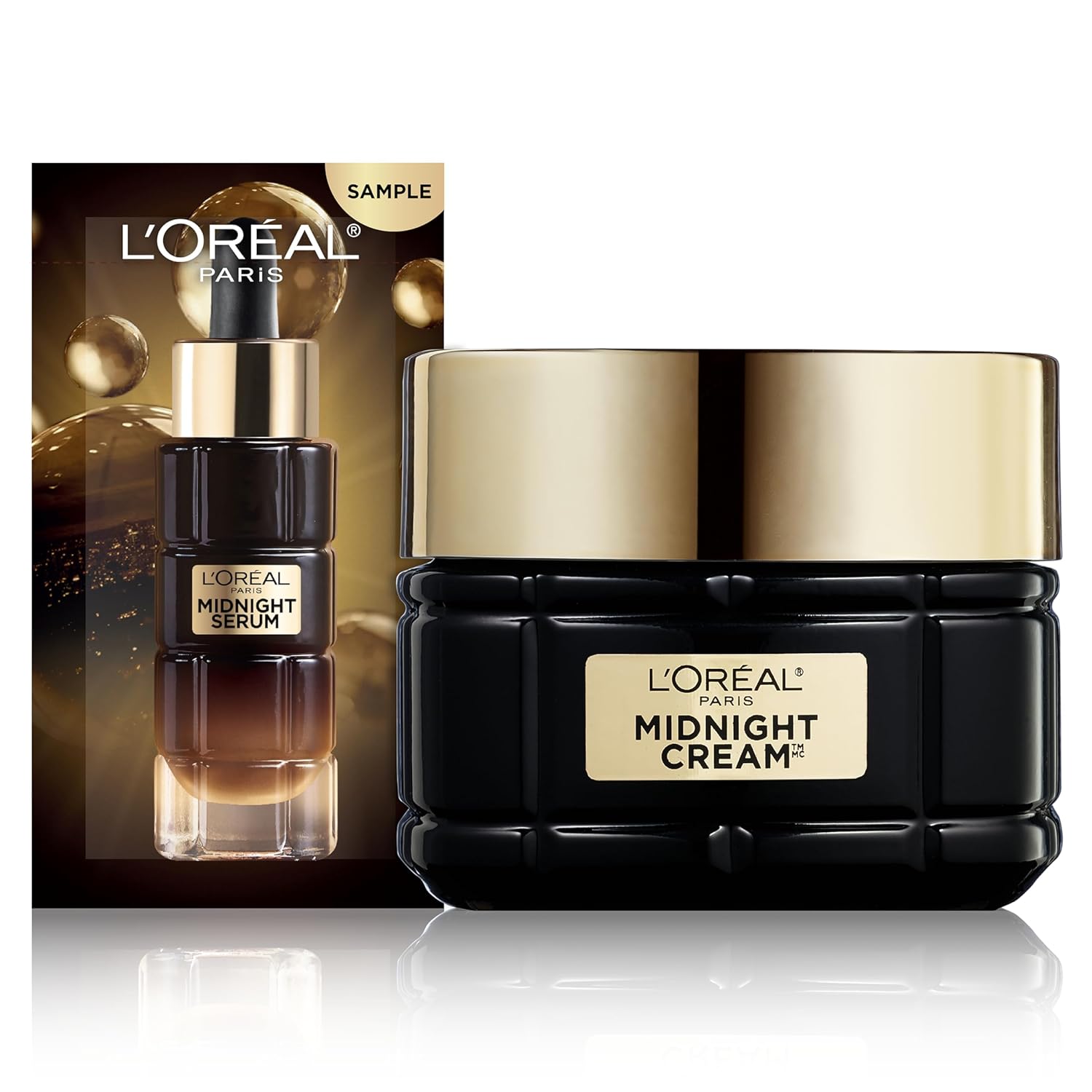 L’Oreal Paris Age Perfect Anti-Aging Midnight Cream, Face Moisturizer to Reduce Wrinkles and Firm Skin, 1.7oz + Serum Sample