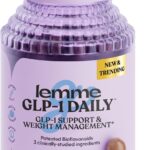 Lemme GLP-1 Daily Support, Clinically Studied Ingredients to Reduce Hunger & Cravings, Promote GLP-1 Production, Support Fat Loss and Weight Management, 1 Month Supply (60 Capsules)