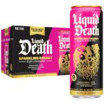 Liquid Death Sparkling Energy - Scary Strawberry, Zero Sugar Energy Drink, Unextreme Caffeine 100mg, Essential Vitamins, 12 Fl Oz (Pack of 12)