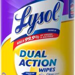 Lysol Dual Action Disinfectant Wipes, Multi-Surface Antibacterial Scrubbing Wipes, For Disinfecting and Cleaning, Citrus Scent, 75ct