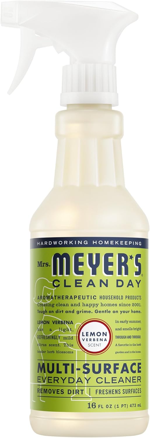 MRS. MEYER’S CLEAN DAY Multi-Surface Everyday Cleaner, Lemon Verbena Scent, 16 Fl Oz Bottle