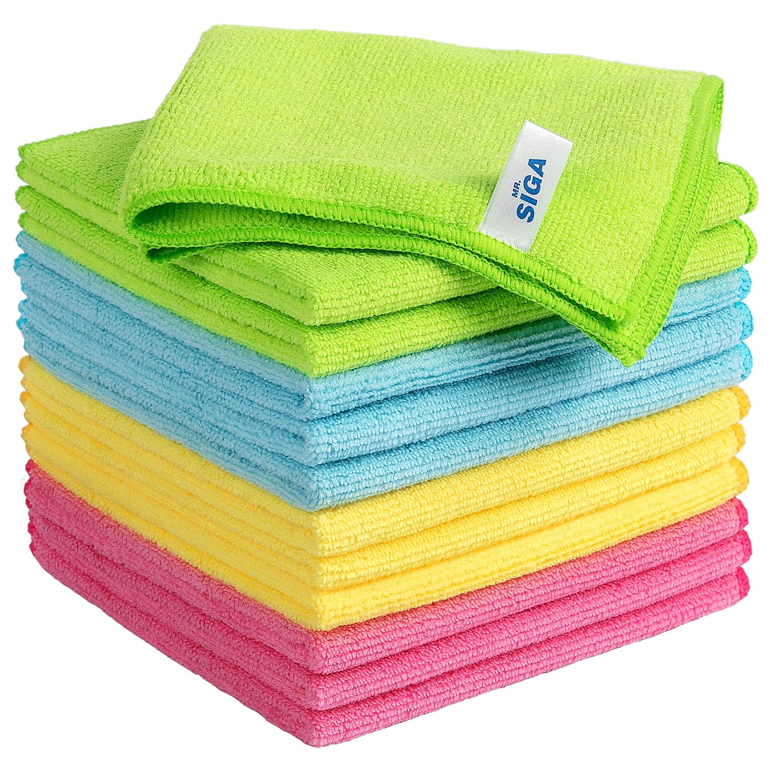 MR.SIGA Microfiber Cleaning Cloth,Pack of 12,Size:12.6″ x 12.6″