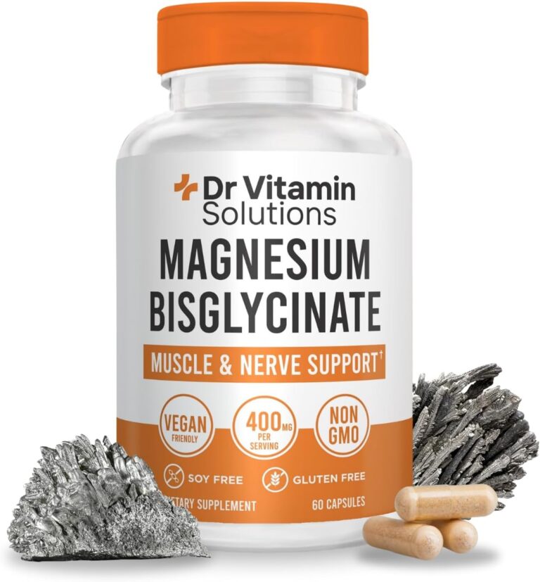 Magnesium Glycinate 400mg (Buffered Magnesium Bisglycinate Chelate) | Albion® Chelated Magnesium for Muscle & Nerve Support + Calm | High Absorption, Gentle on Stomach | Non-GMO, 60 Vegan Capsules