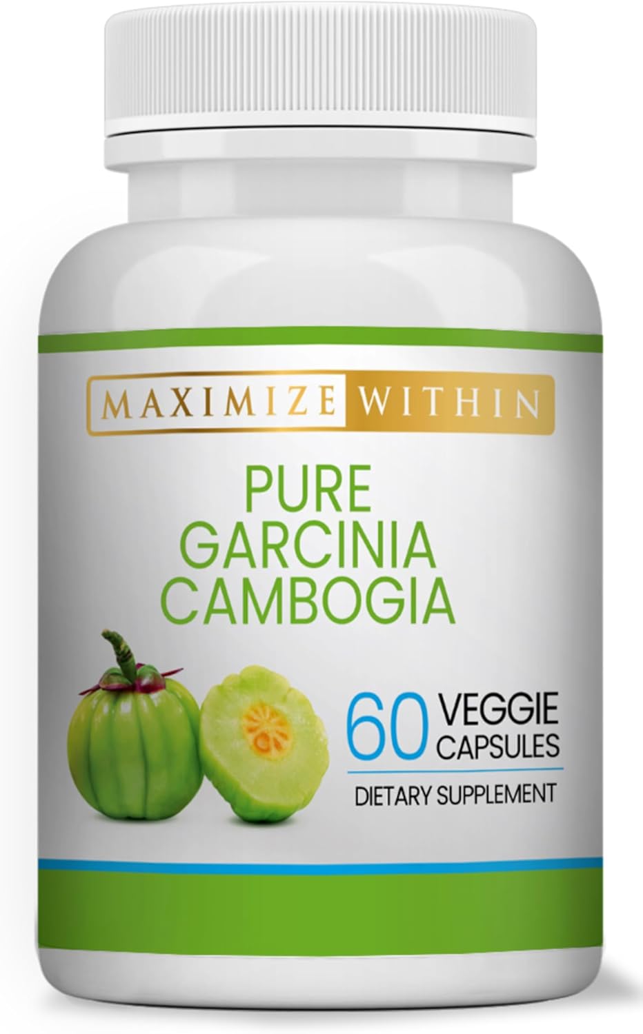 Maximum Slim 100% Pure Garcinia Cambogia Supplement – HCA Extract – Weight Support Formula for Men & Women – Non-GMO, Gluten Free – 60 Capsules