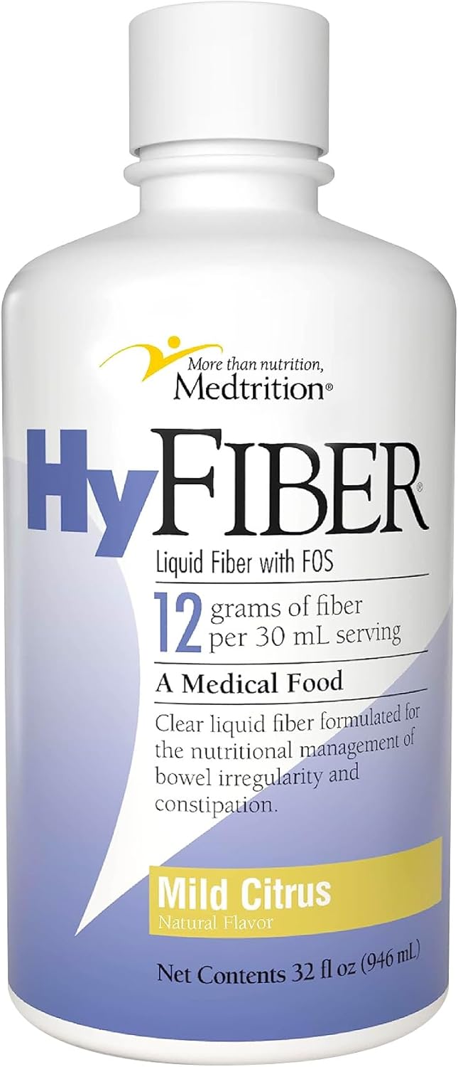 Medtrition HyFiber Daily Liquid Fiber for Regularity and Soft Stools, 12 Grams Soluble Fiber, 32 fl oz 1 Bottle