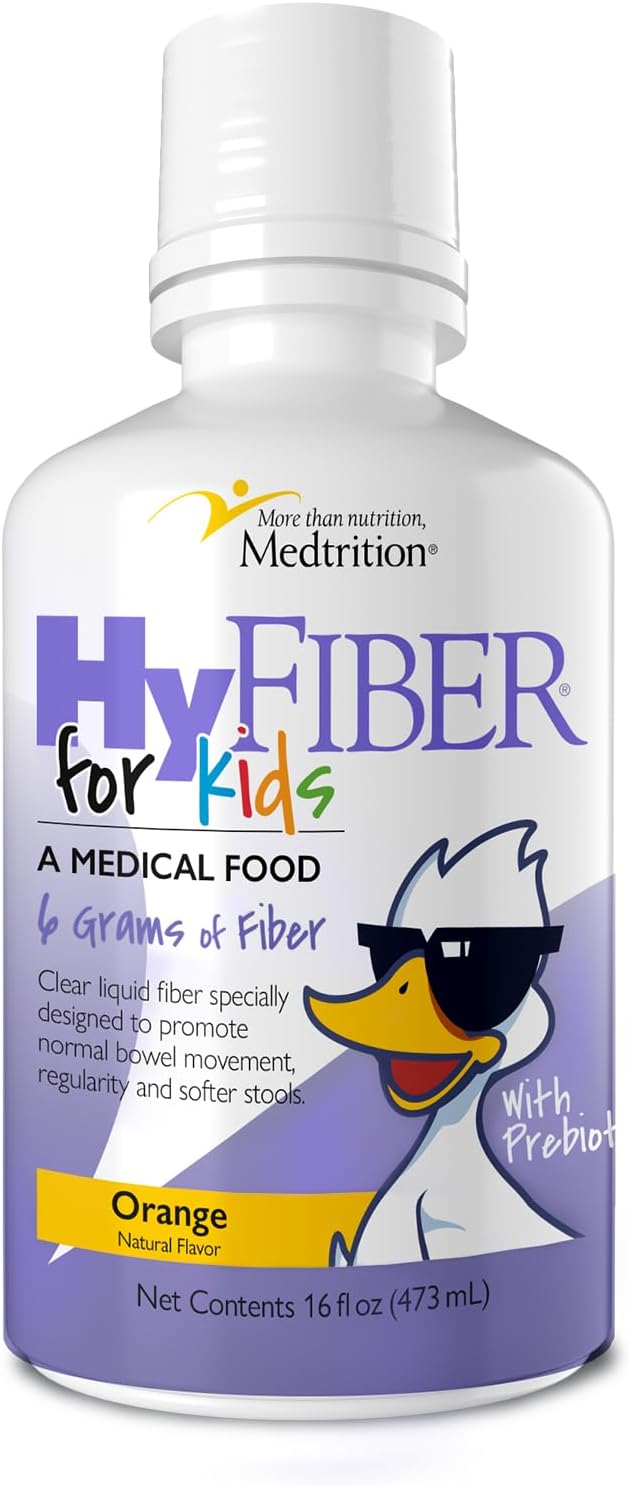 Medtrition HyFiber Liquid Fiber for Kids in Only One Tablespoon, Supports Regularity and Softer Stools, FOS Prebiotics for Gut Health, 6 Grams of Fiber, 32 Servings per Bottle