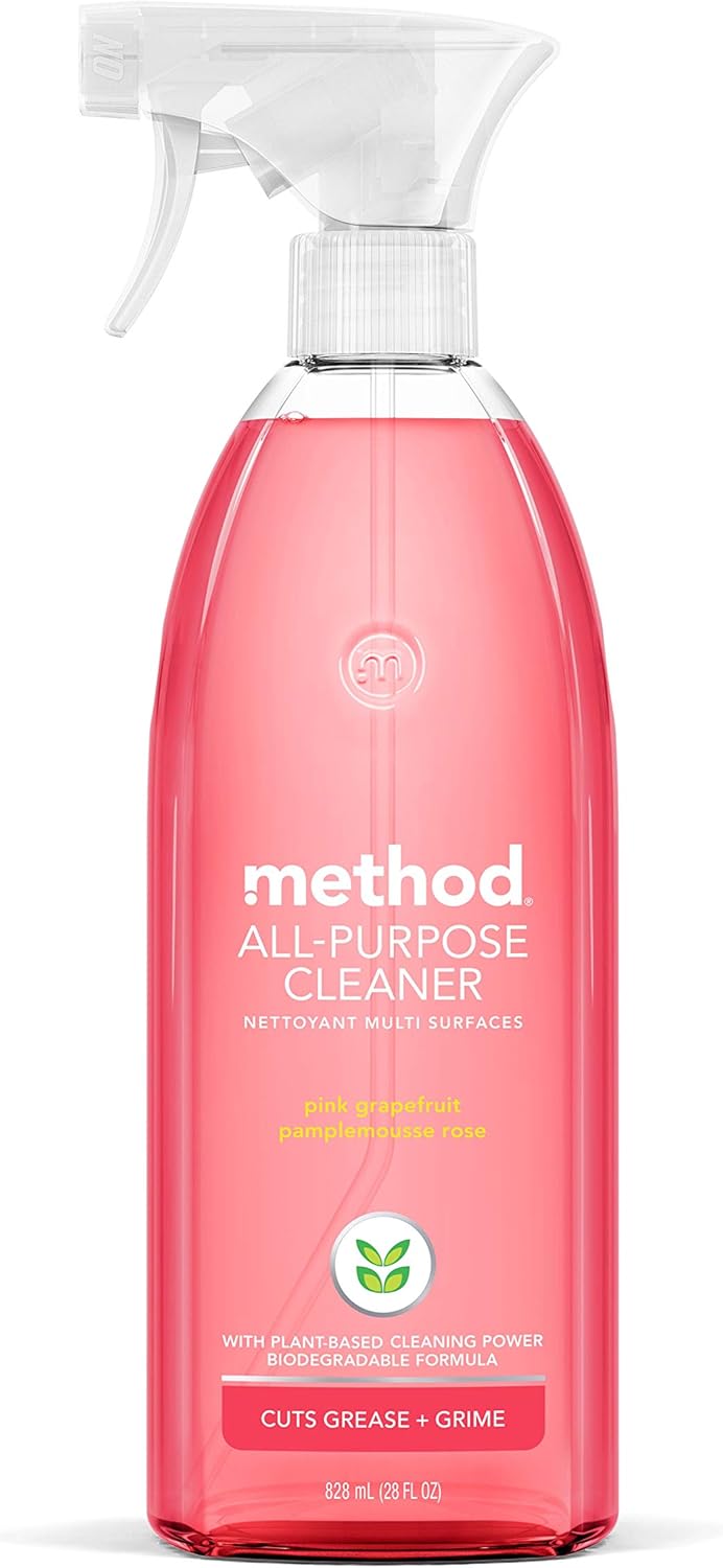 Method All-Purpose Cleaner, Pink Grapefruit, Perfect for Most Counters, Tiles, Stone, and More, 28 oz spray bottle