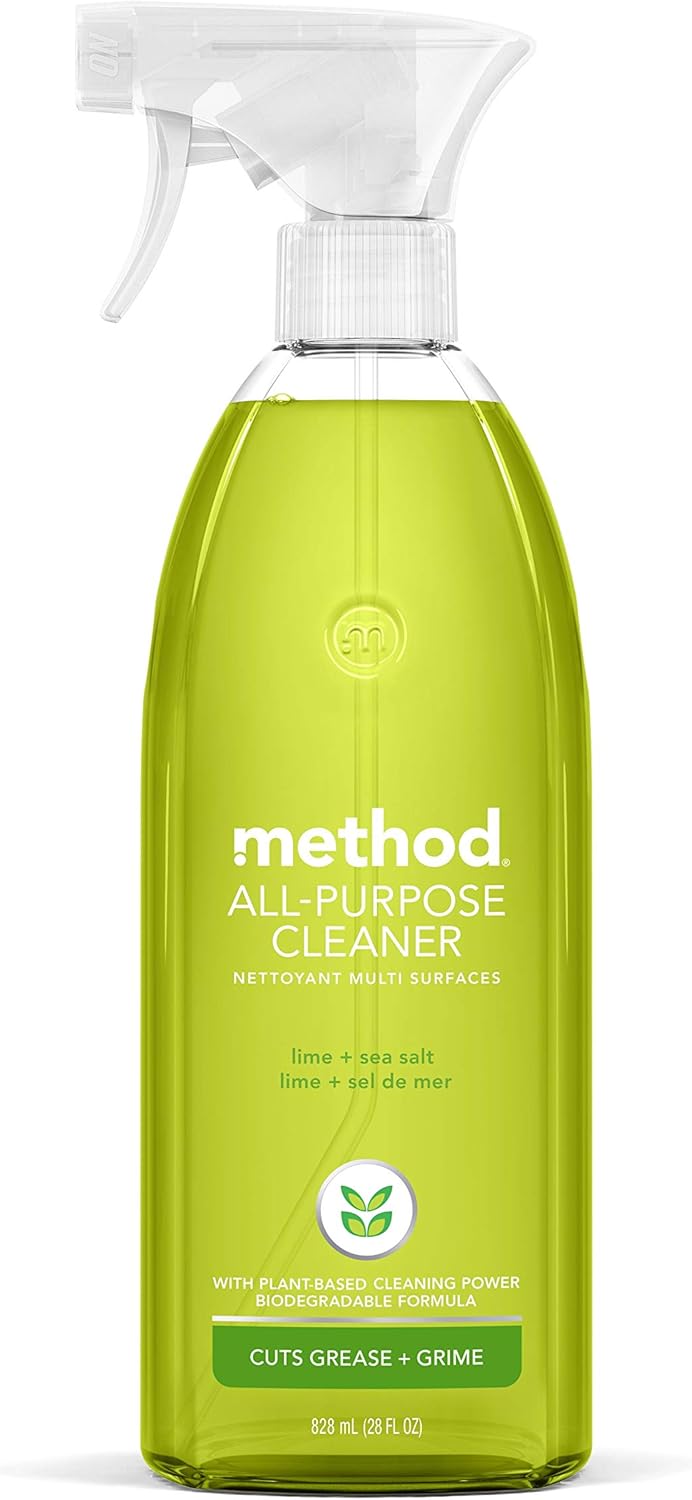 Method All-Purpose Cleaner Spray, Lime + Sea Salt, Perfect for Most Counters, Tiles, Stone, and More, 28 oz Spray Bottles, (Pack of 1)
