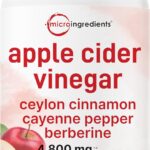 Micro Ingredients Apple Cider Vinegar Capsules | 4,800mg Per Serving, 300 Counts | 4-in-1 ACV Complex with The Mother | Ceylon Cinnamon, Cayenne Pepper & More | Immune, Digestion & Appetite Support