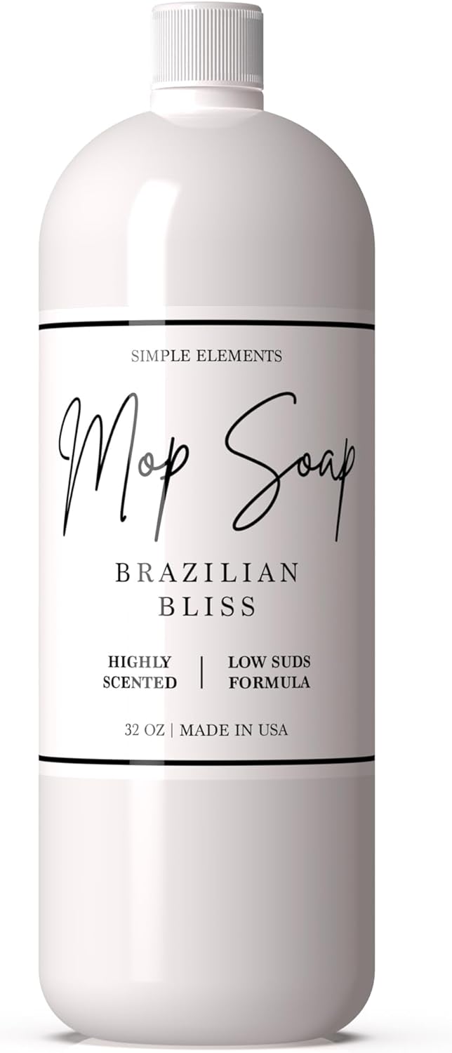 Mop Soap Highly Scented Fragrance, Long Lasting Luxury Floor Cleaner for Hardwood, Tile, Laminate & Stone, Low Suds No Residue Formula, All Mop Types, Made in USA, 32oz Brazilian Bliss Fragrance