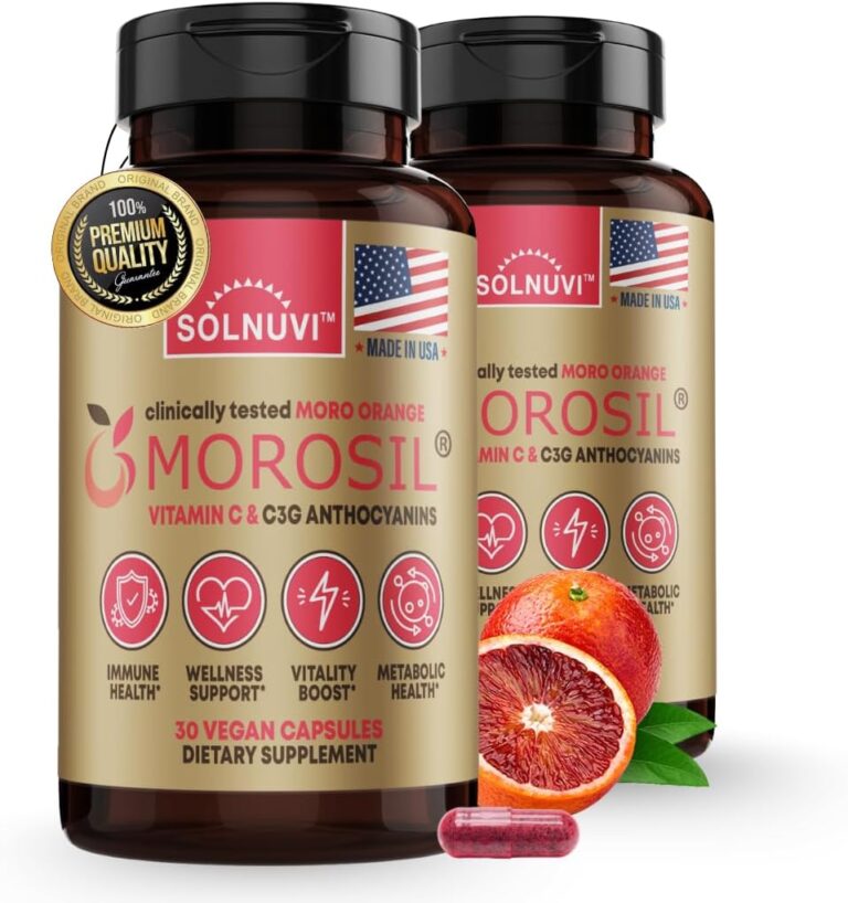 Morosil Clinically Tested C3G Supplement - Metabolism, Antioxidant, Wellness Support for Men & Women - 400mg Moro Red Orange Extract - 30 Veggie Capsules - Non-GMO, Gluten-Free, Vegan-Friendly