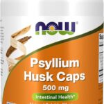 NOW Foods Supplements, Psyllium Husk Caps 500 mg, Non-GMO Project Verified, Natural Soluble Fiber, Intestinal Health*, 200 Veg Capsules