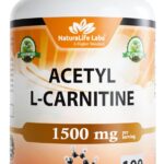 NaturaLife Labs Acetyl L-Carnitine (ALCAR) 1500 mg per Serving – 100 Capsules – Non-GMO, Gluten-Free, Vegan