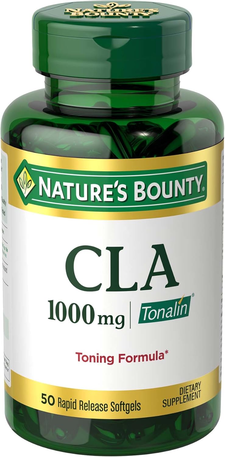 Nature’s Bounty Tonalin Pills and Dietary Supplement, Diet and Body Support, 1000 mg, 50 Rapid Release Softgels