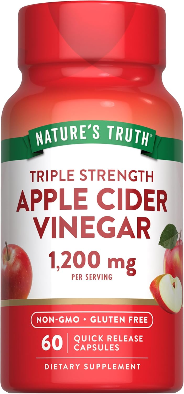 Nature’s Truth Apple Cider Vinegar Capsules | 1200mg | Quick Release Pills | Non-GMO & Gluten Free Supplement