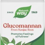 Nature's Way Herbal Glucomannan from Konjac Root Capsules, Promotes Feelings of Fullness*, 1,995 mg per 3-Capsule Serving, Non-GMO Project Verified, Vegan, 100 Capsules (Packaging May Vary)