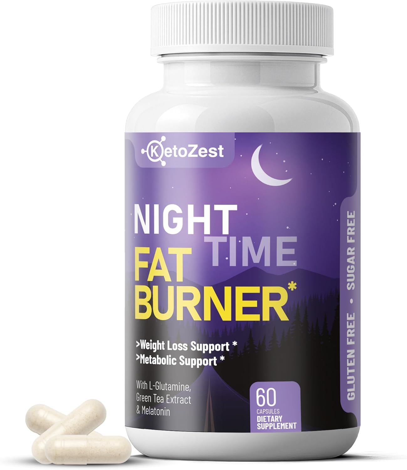 Night Time Fat Burner for Weight Loss – Metabolism Booster Nighttime Belly Fat Burn & Natural Appetite Suppressant Supplement for Men Women – Relaxation Weight Control Support Pills
