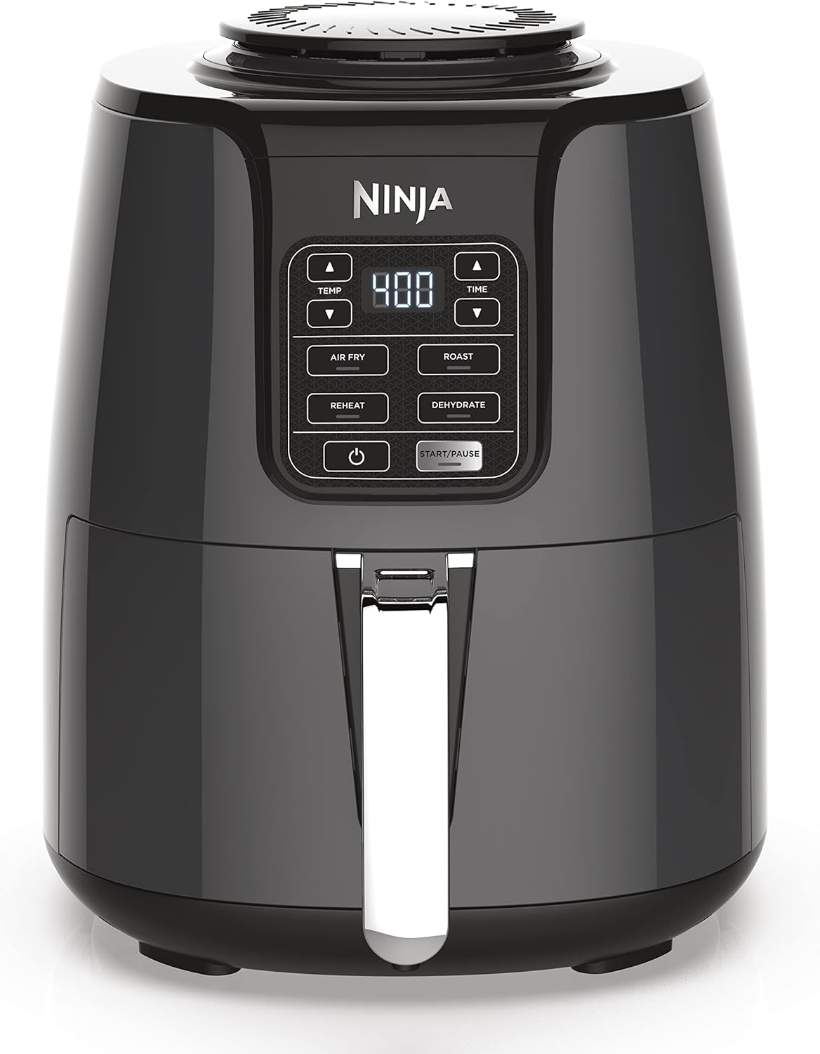 Ninja Air Fryer | 4 QT Capacity | 4-in-1 Roast, Crisp, Roast, Reheats, & Dehydrates | Dishwasher Safe Parts | 105°F-400°F | Includes 20 Easy & Healthy Recipes | 1550 watt | Grey | AF101