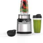 Ninja Blender | Nutri Pro | Auto IQ Blend | Smoothies, Shakes, Frozen Drinks, Salsa, Dips | Includes (2) 24 oz. To-Go Cups & Spout Lids | Crushes Ice, Fruit & Veggies |1100 Peak Watt | Silver | BN401