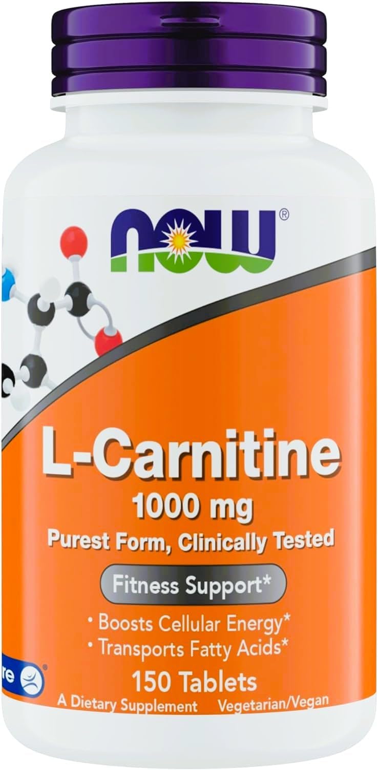 Now Supplements L-Carnitine 1000mg – 150 Tablets Value Size, Supports Lean Muscle Growth, Carnipure, Non-GMO, Kosher, Ideal for Vegans, Athletes, and Energy Support