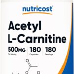 Nutricost Acetyl L-Carnitine (ALCAR) 500mg, 180 Capsules, 180 Servings - Non-GMO and Gluten Free, 1 Capsule per Serving