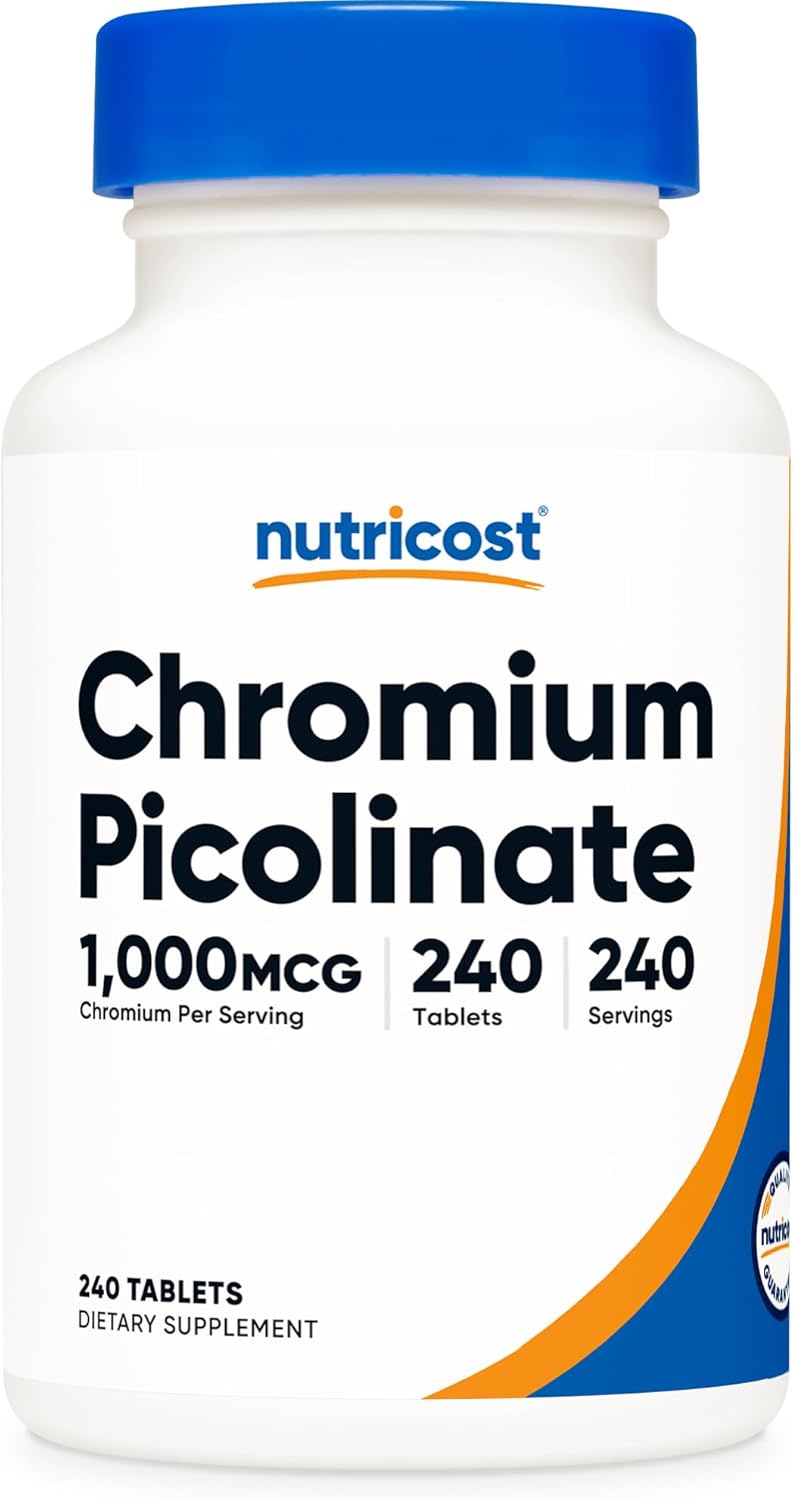 Nutricost Chromium 1000mcg, 240 Tablets – Gluten Free, Non-GMO