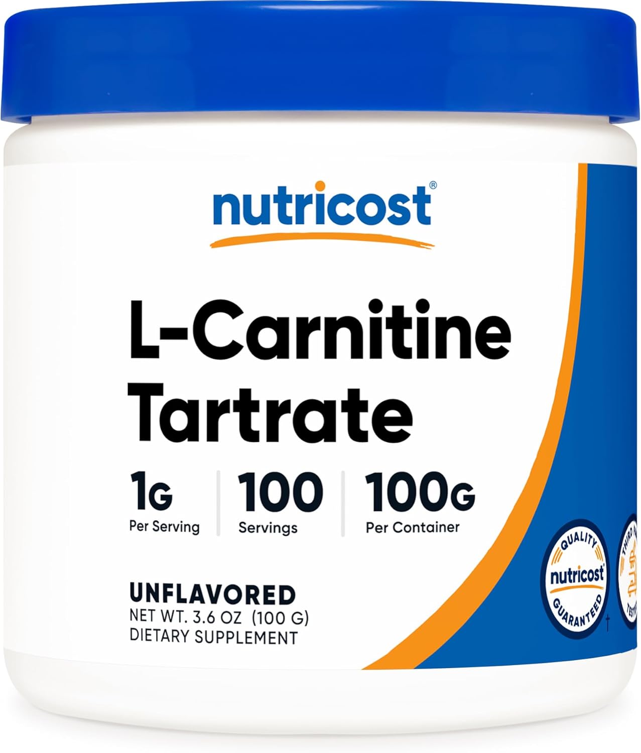 Nutricost L-Carnitine Tartrate Powder (100 Grams) – 1 Gram per Serving; 100 Servings